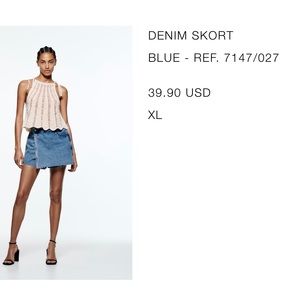 Zara denim skort